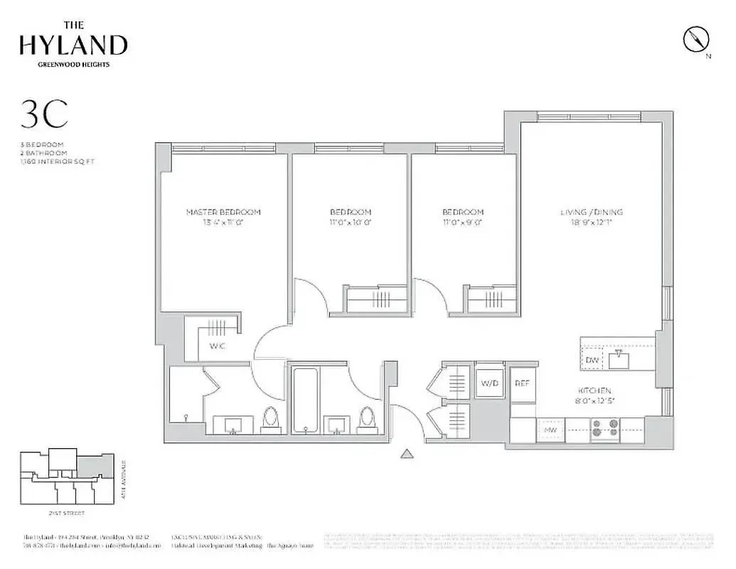 194-4C Stylish 3Br 2Ba Washer-Dryer Rooftop New York 0*,  Stati Uniti